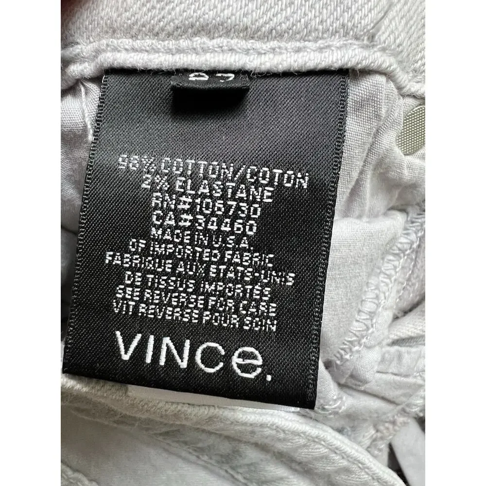 Vince Jeans Low Rise Skinny Gray‎ Stretch Women Sz 27 USA Quite Luxury 28x29